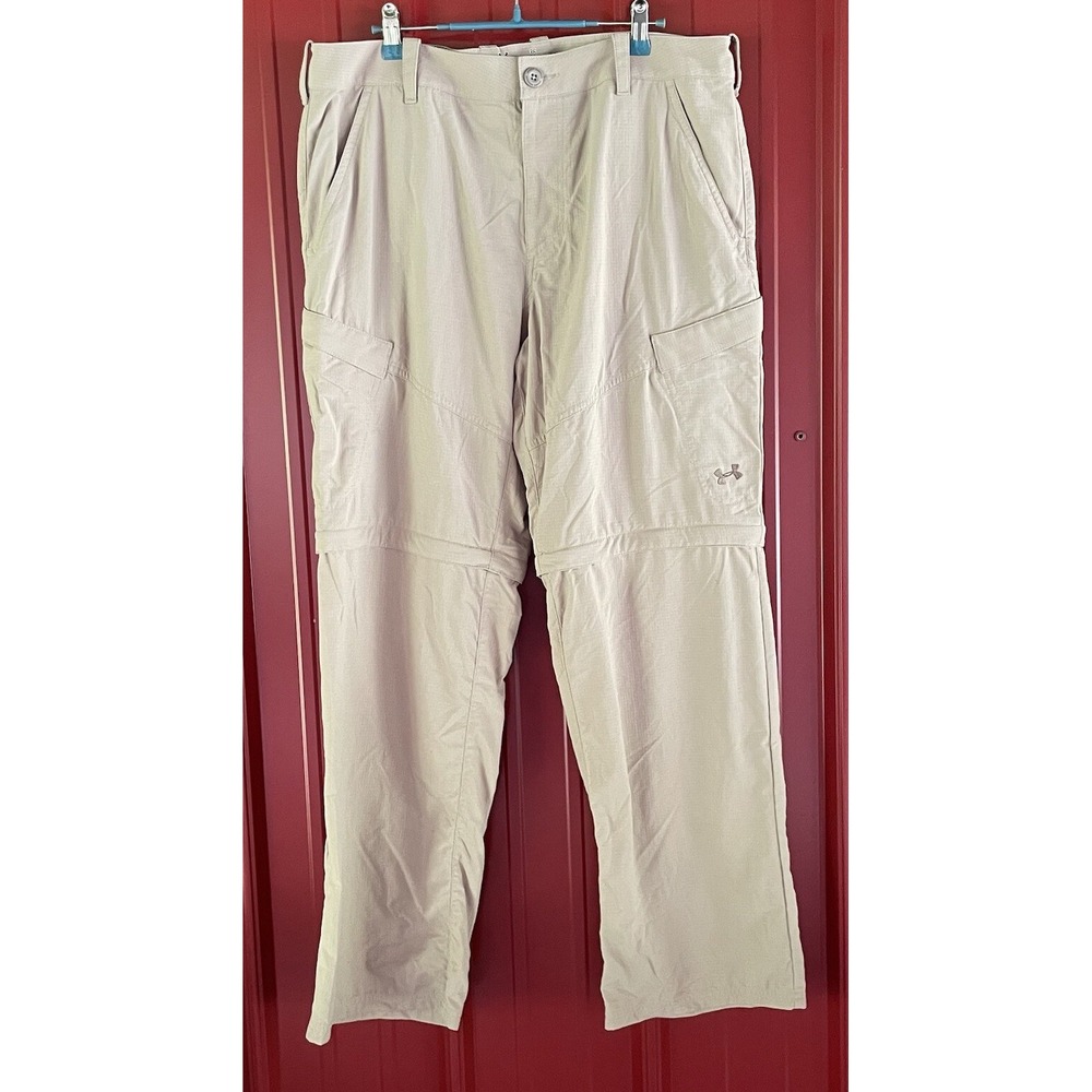 Under Armour Pants Convertible Heat Gear Ripstop Fishing Active Outdoor 36